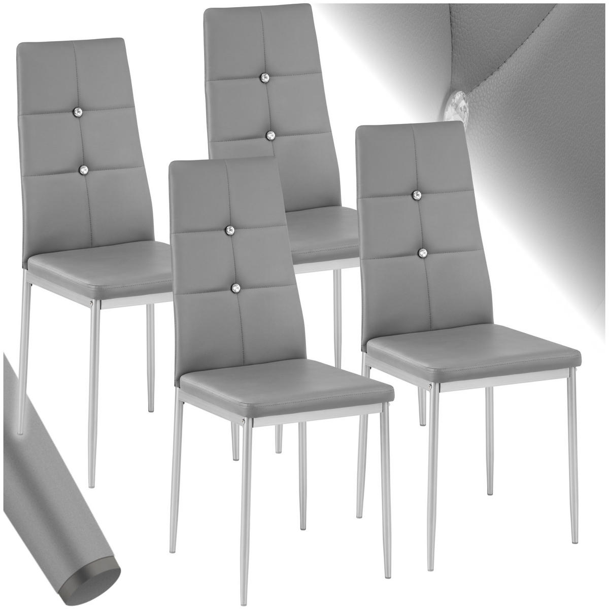 ESSZIMMERSTUHL 4er Set Julien 40 x 42 x 97 cm grau - Grau, Textil (42/97/40cm) - tectake
