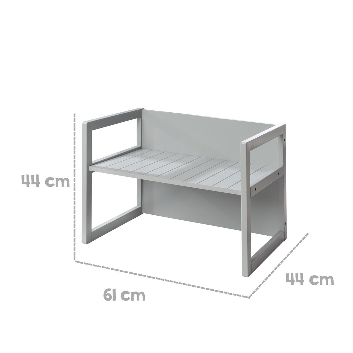 SITZBANK/ TISCH - Grau, Holzwerkstoff (61/44/44.5cm) - Roba