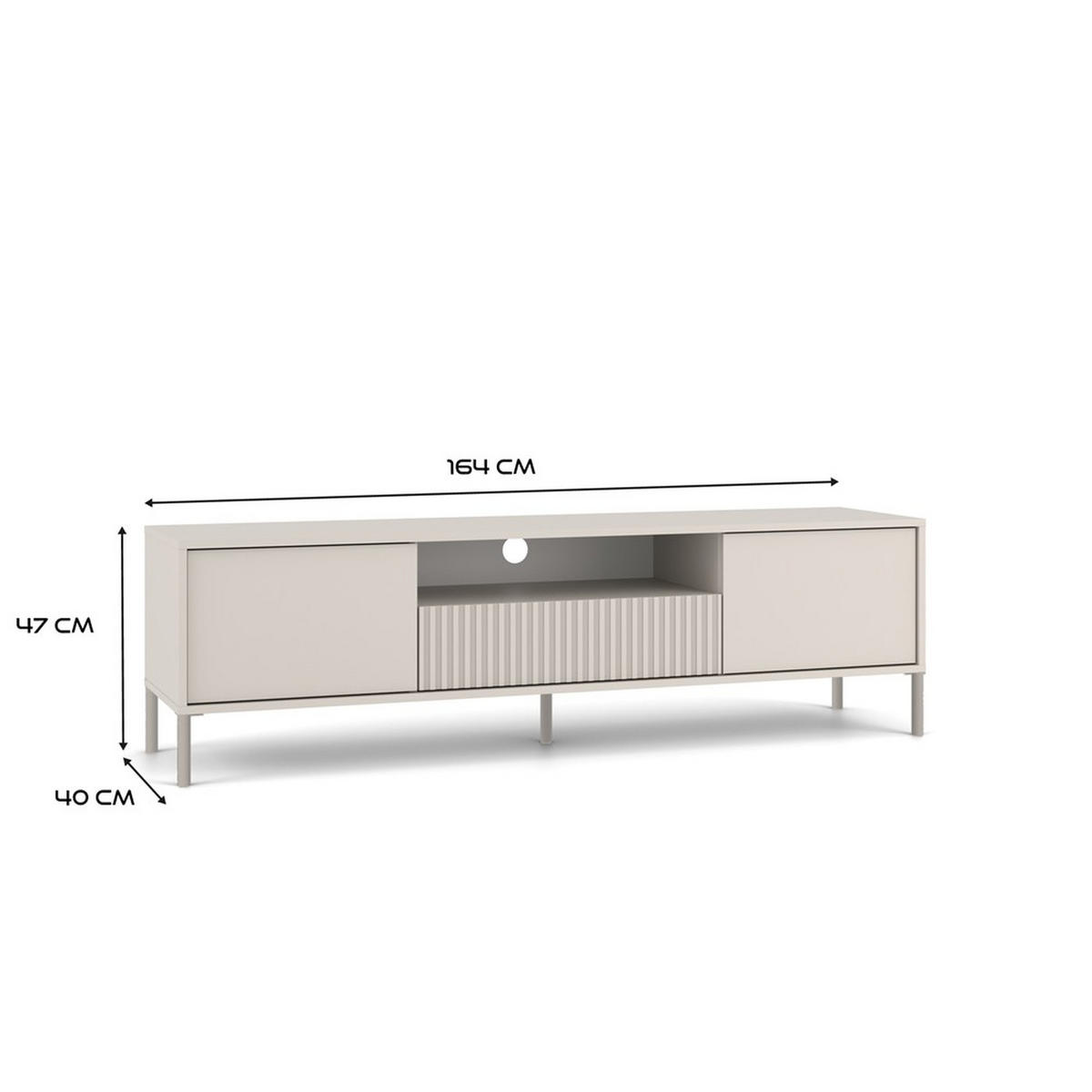 TV SKRINKA - kašmírová, kompozitné drevo (164/47/40cm) - RAUMHIRSCH FURNITURE