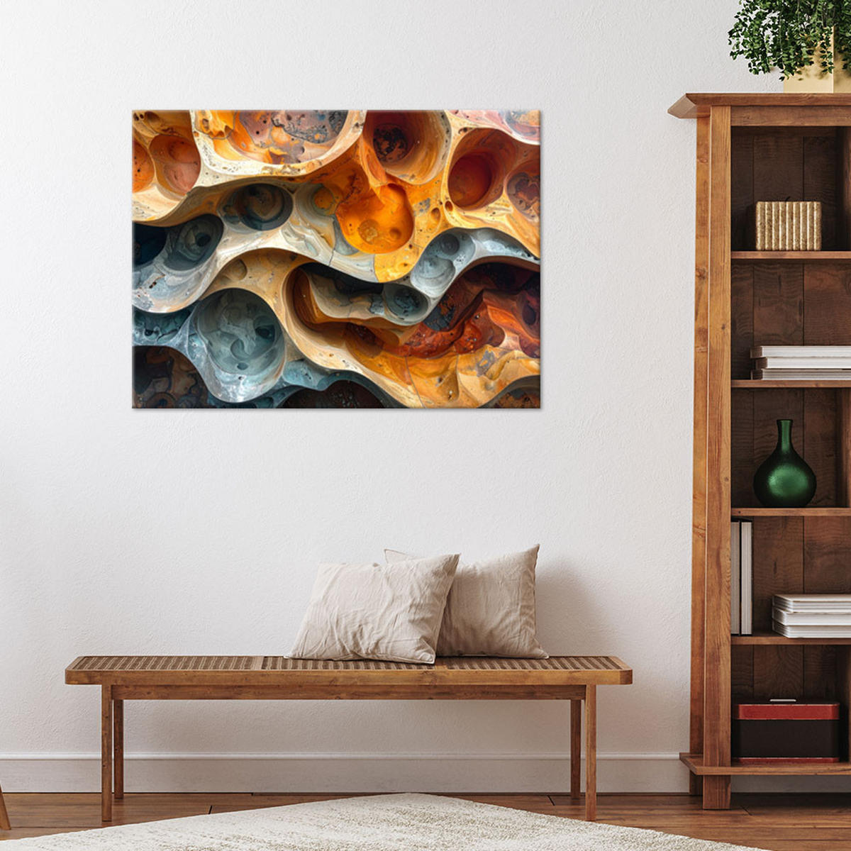 LEINWANDBILD 3D und geometrisch 60x40cm - Multicolor, Textil (60/40cm) - Feeby