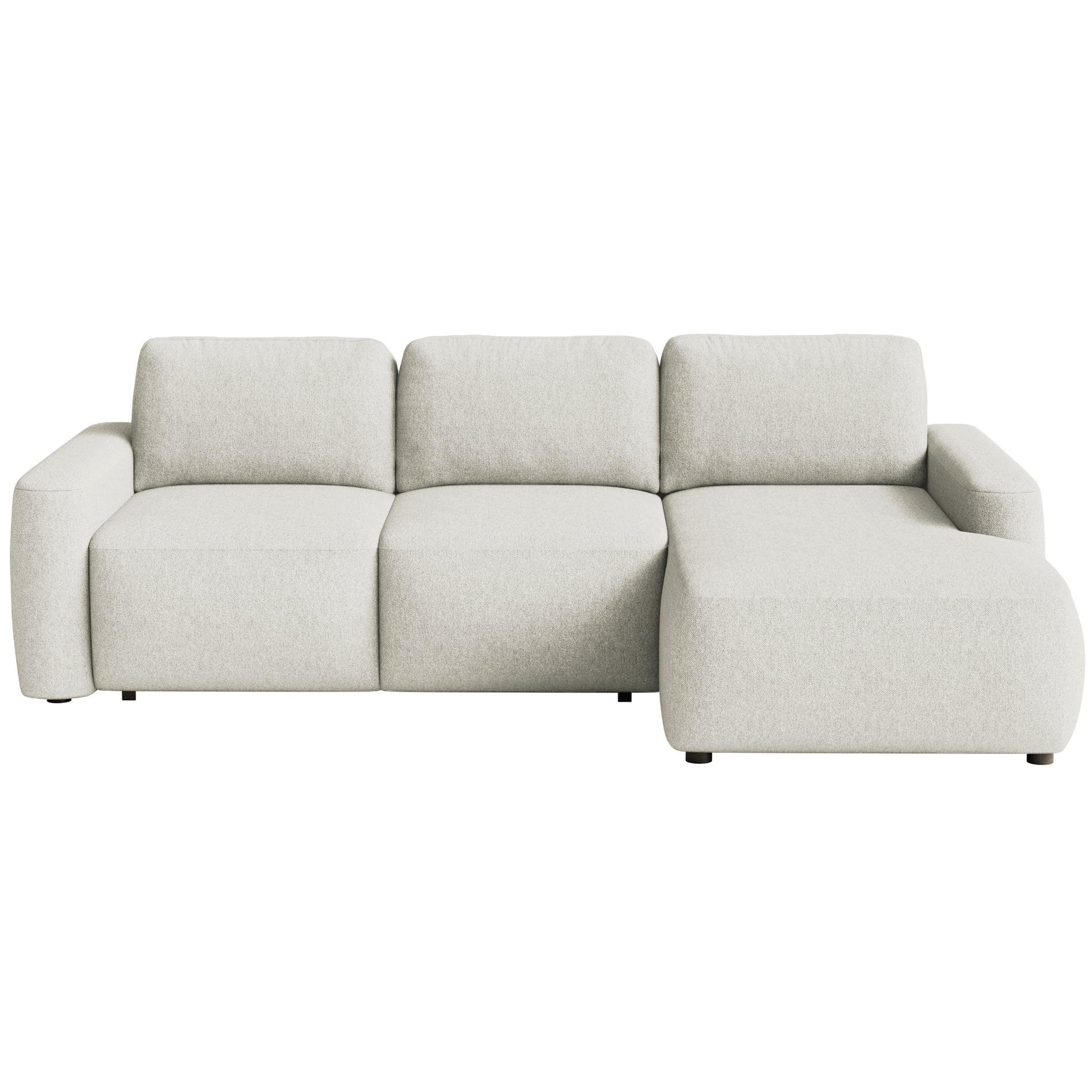 ECKSOFA Carnos Mini Creme Chenille - Creme/Schwarz, Kunststoff/Textil (164/238cm) - Selsey
