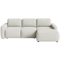 ECKSOFA Carnos Mini Creme Chenille - Creme/Schwarz, Kunststoff/Textil (164/238cm) - Selsey
