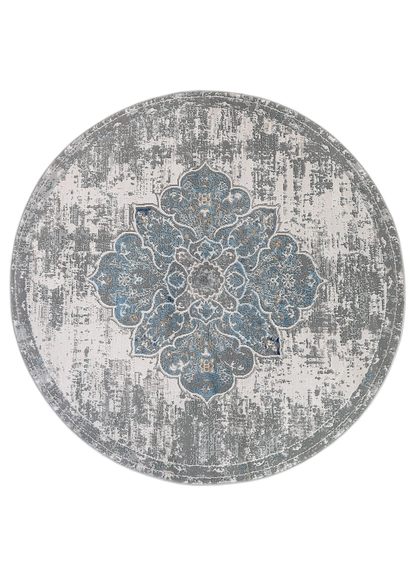 TEPPICH VALLEY Blau Rund 100/100 cm - Blau, Textil (100/100cm) - Tapiso