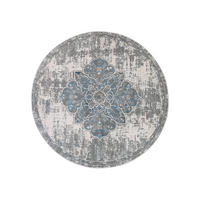 TEPPICH VALLEY Blau Rund 100/100 cm - Blau, Textil (100/100cm) - Tapiso
