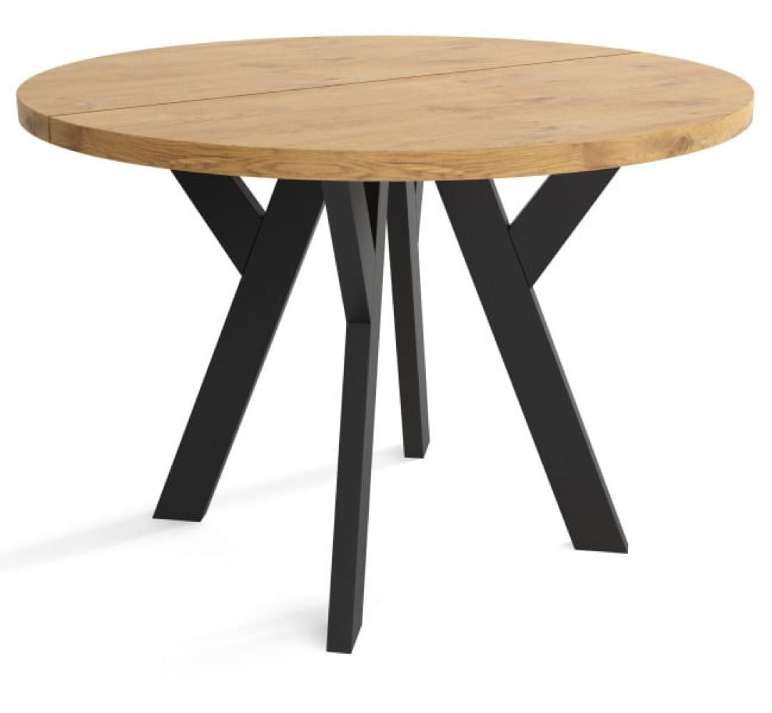 TISCH Schwarz Lancelot Ausziehbar Rund 90/130 cm - Multicolor, Holzwerkstoff (130/90/75cm) - Sepro Meble
