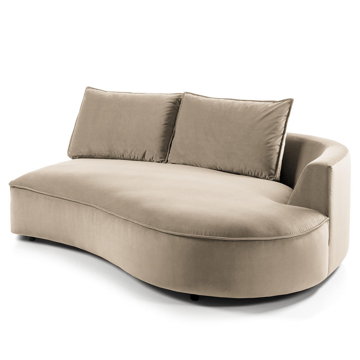 OTTOMANE - modular - Beige/Schwarz, Kunststoff/Textil (196/82/146cm) - home24