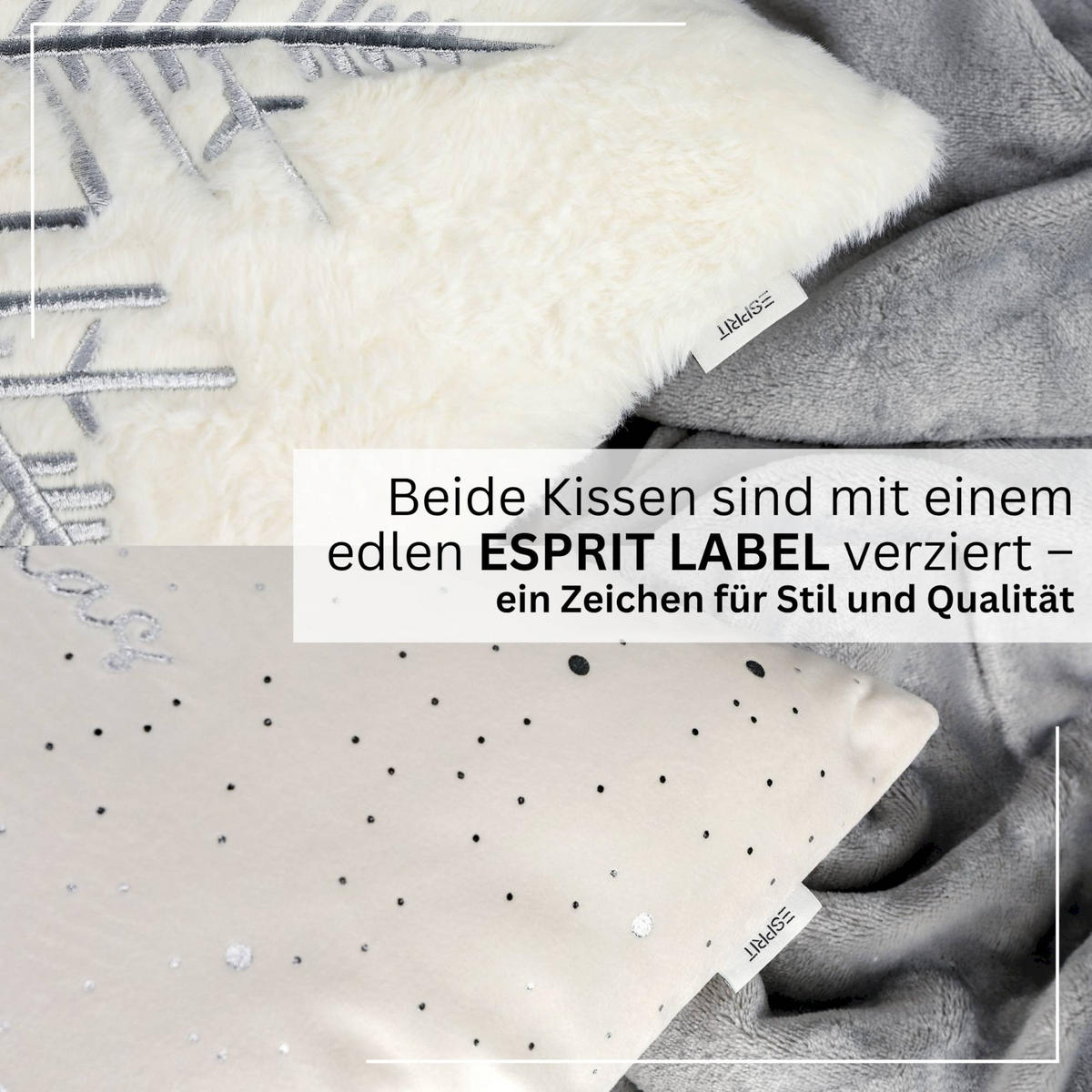 ZIERKISSENHÜLLE WEIHNACHTEN TOWN - Perlmutt, Textil (60/40cm) - Esprit