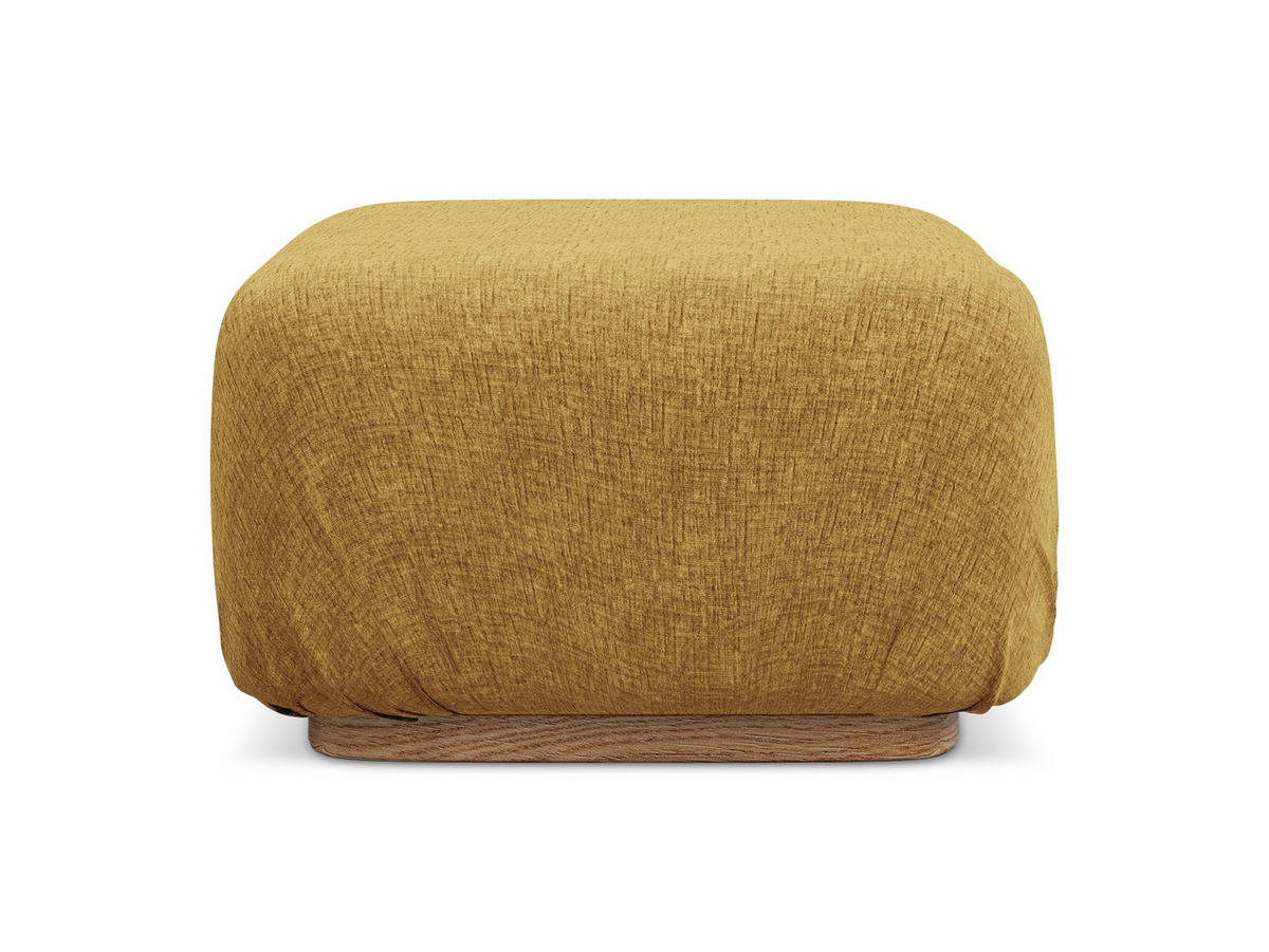 POUF Chenille Stoff Gelb - Currygelb/Gelb, Holz/Textil (83/95/41cm) - Makamii