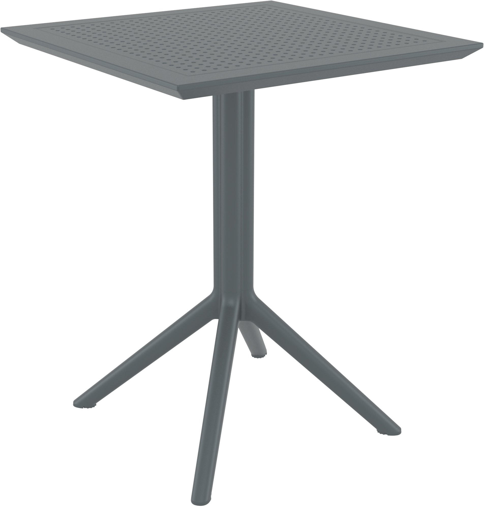 GARTENTISCH eckig 60/60/74 cm Kunststoff dunkelgrau - Dunkelgrau, Kunststoff (60/60/74cm) - CLP