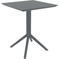 GARTENTISCH eckig 60/60/74 cm Kunststoff dunkelgrau - Dunkelgrau, Kunststoff (60/60/74cm) - CLP