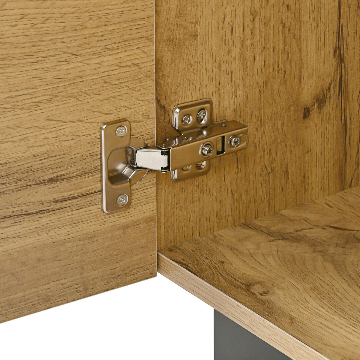 KOMMODE Sideboard 2 Türen Schwarz Natur 110x35.5x90.5cm - Multicolor, Holzwerkstoff (35.5/90.5/110cm) - FLIEKS