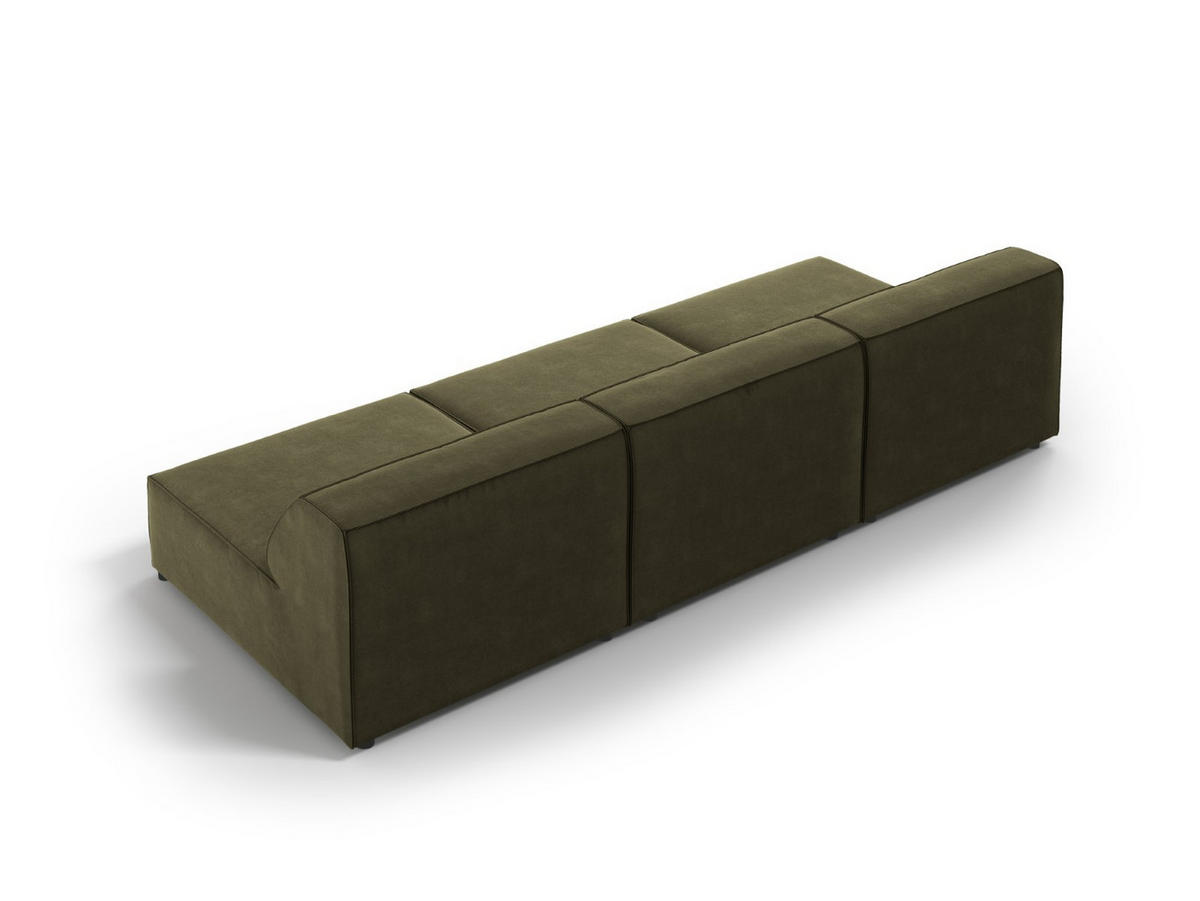SOFA Jodie aus Samt grün 3 Sitzplätze - Grün, Textil (240/70/102cm) - Micadoni