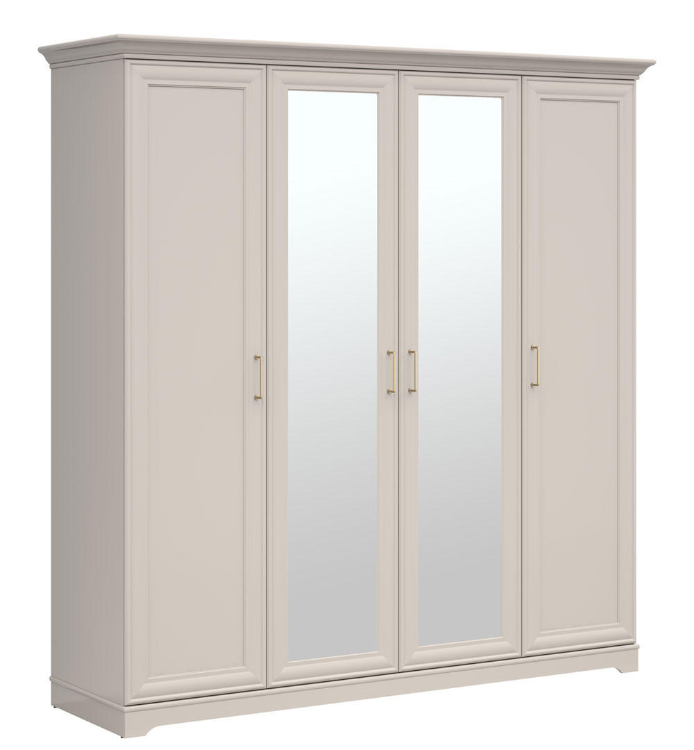 Feldmann-Wohnen Kleiderschrank Braun, Gold 210x216x61 cm