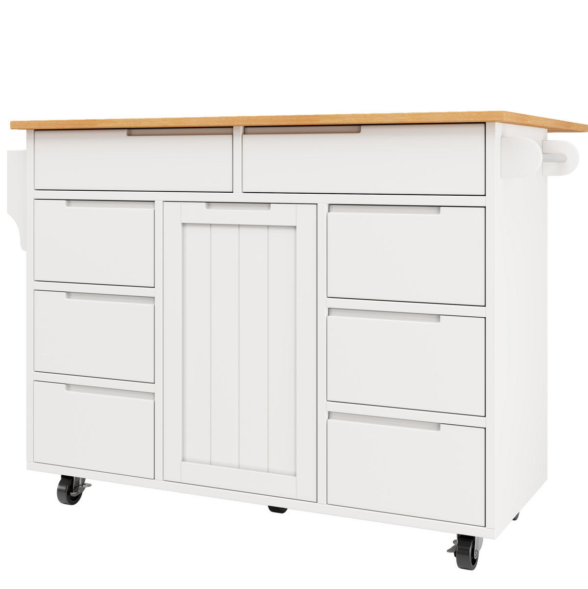 KÜCHENINSEL mit Klapptisch 122 x 74,5 x 91,5 cm Weiß MDF - Weiß, Holz (74.5/91.5/122cm) - Beauniv