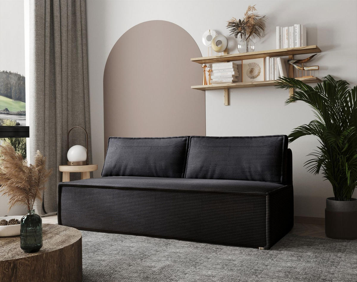 SCHLAFSOFA Amanda In Zoom - Anthrazit, Holzwerkstoff/Textil (200/89/100cm) - Fun Möbel
