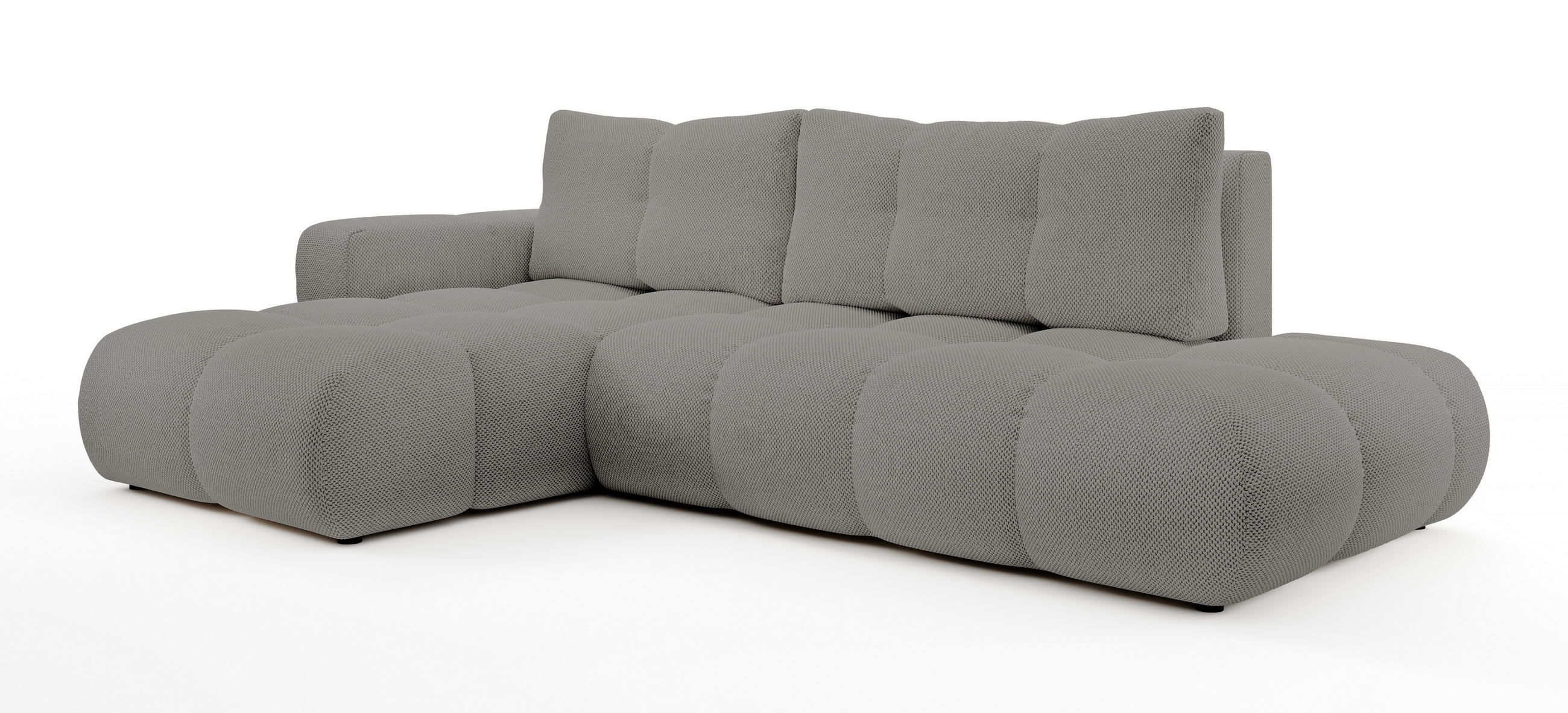 ECKSOFA L Form Hosio Grau 286/177/88 cm Links mit Schlaffunktion - Schwarz/Grau, Kunststoff/Textil (177/286cm) - AX Living