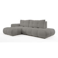 ECKSOFA L Form Hosio Grau 286/177/88 cm Links mit Schlaffunktion - Schwarz/Grau, Kunststoff/Textil (177/286cm) - AX Living