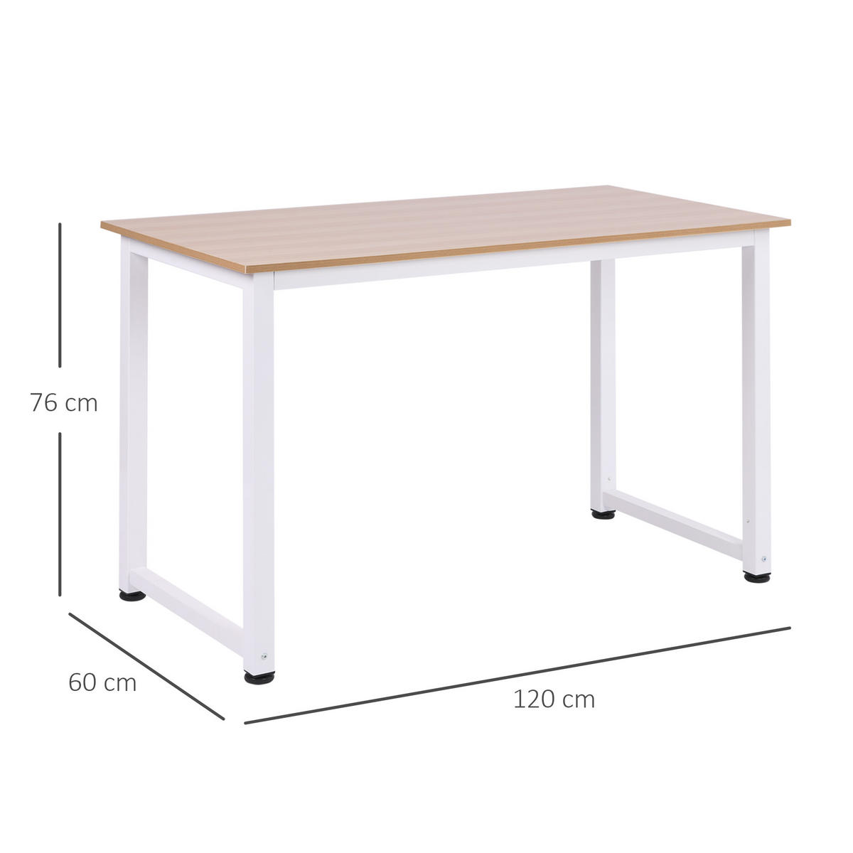 BÜROTISCH Eiche, Weiß 1 Stück - Multicolor, Holzwerkstoff (80/45/76cm) - GiPP