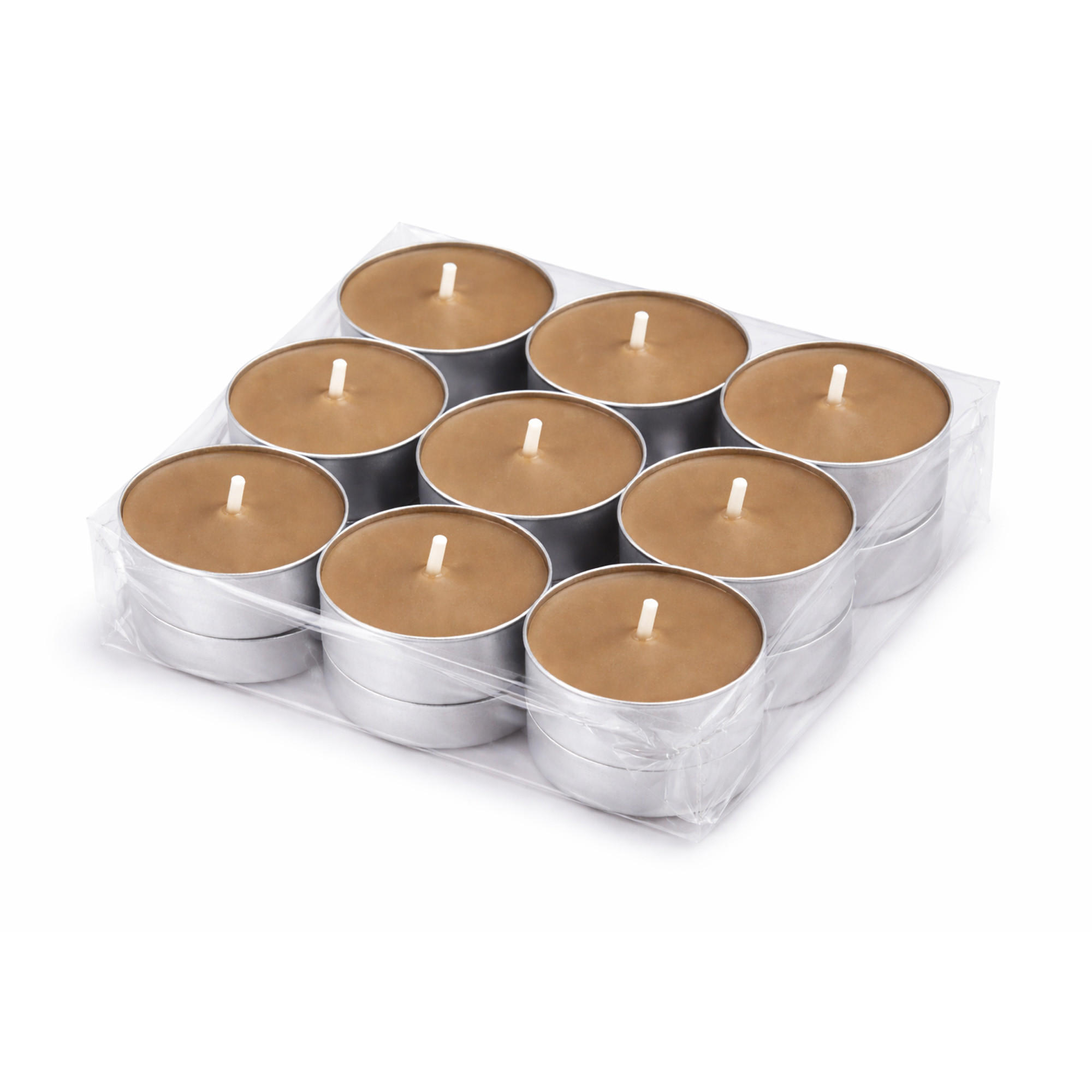 TEELICHT mit Duft - Kuchen - 18er Pack - Braun, Naturmaterialien (4/1.5/4cm) - HS Candle