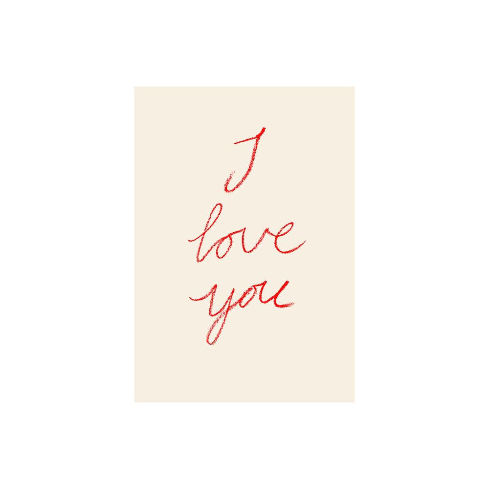 POSTER Affordable Art Prints x Johanna Klum Nyberg - I Love You - Pink, Papier (70/100/0.1cm) - Poster&Frame