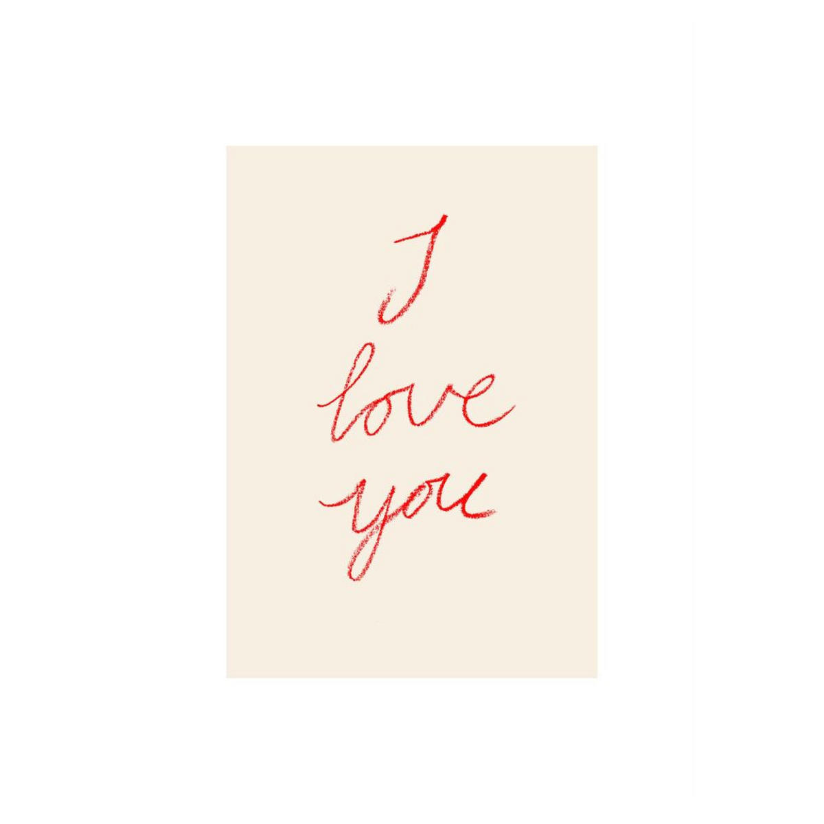 POSTER Affordable Art Prints x Johanna Klum Nyberg - I Love You - Pink, Papier (30/40/0.1cm) - Poster&Frame