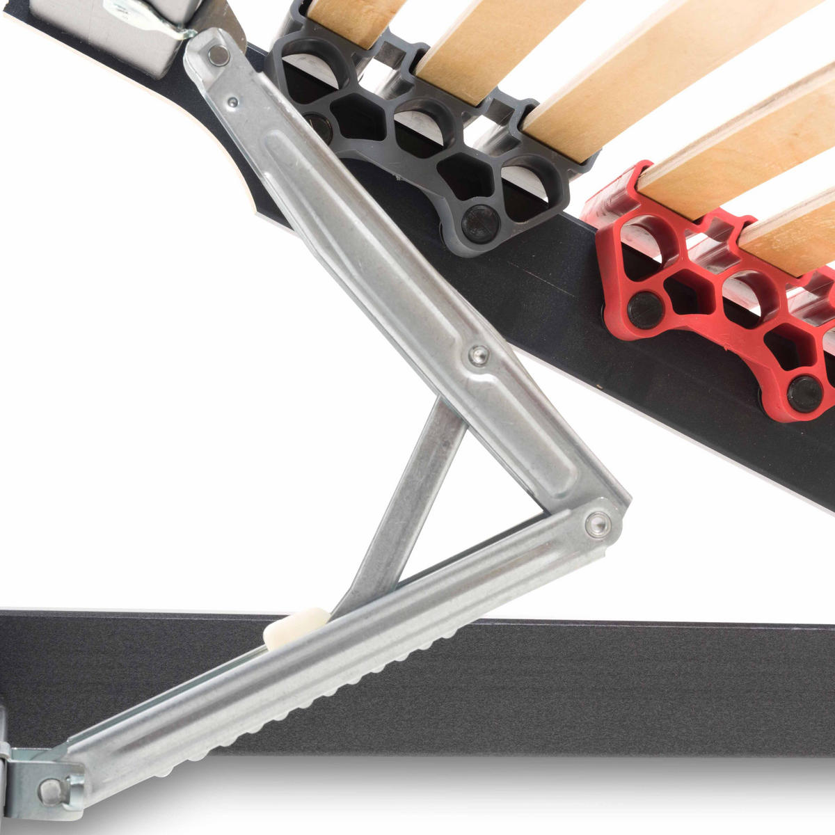 LATTENROST Max Premium K+F, 7-Zonen mit 44 Leisten, Kopf- und Fußteilverstellung, Größe: 90x220 - Anthrazit, Holz (90/220cm) - Betten-ABC