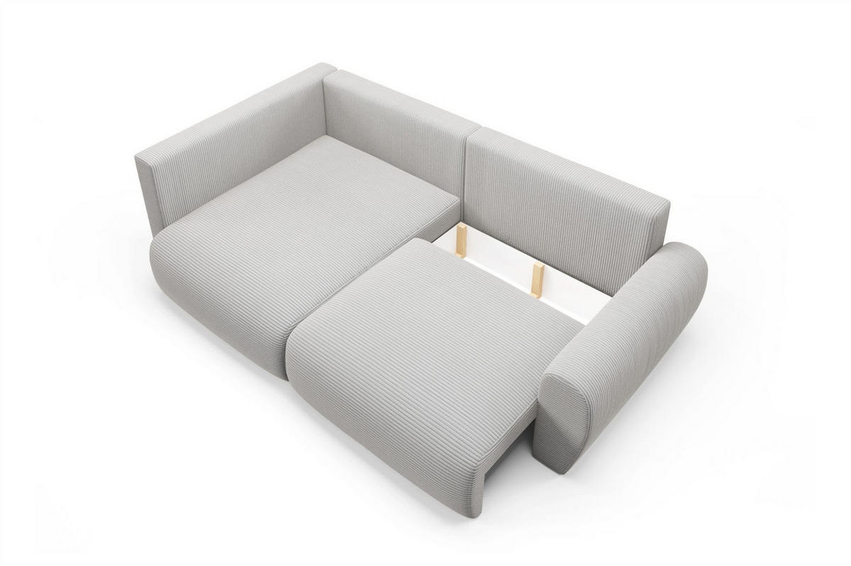 ECKSOFA Galan Mini Mit Schlaffunktion - Weiß, Holzwerkstoff/Textil (241/153cm) - Fun Möbel