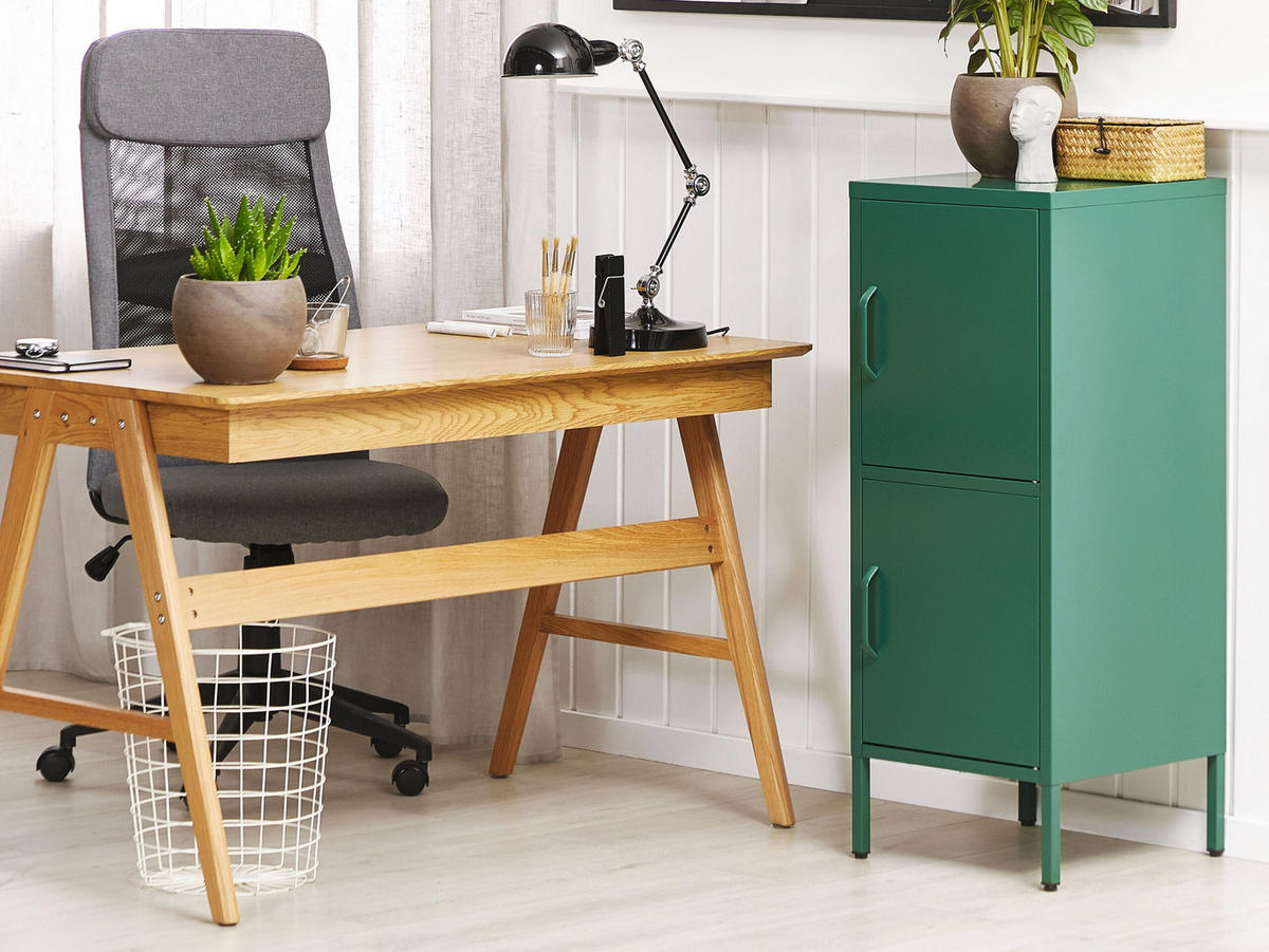 AKTENSCHRANK grün 2 Türen Huron - Grün, Metall (40/102/40cm) - Beliani