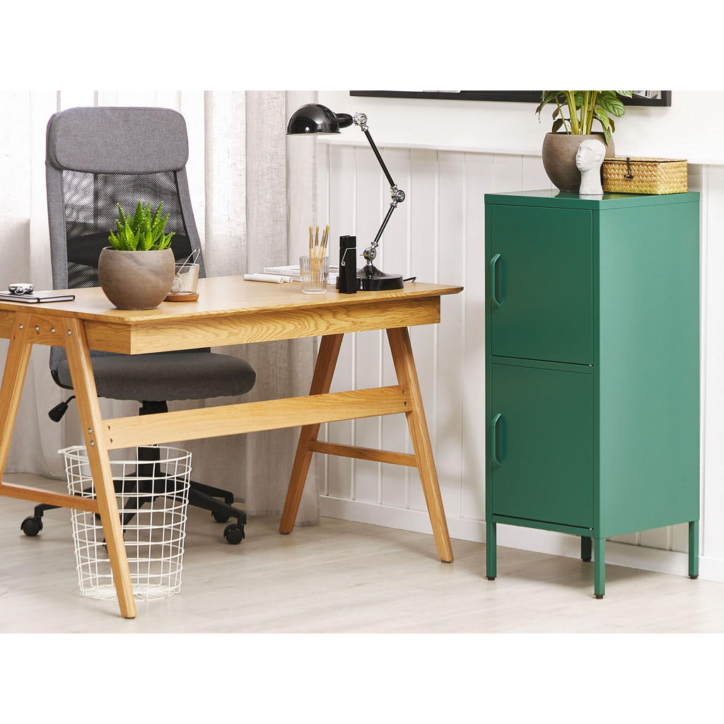 Thumbnail - Beliani Aktenschrank, Grün, Metall, 4 Fächer, 40x102x40 cm, Arbeitszimmer, Aktenschränke