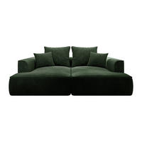 SOFA - 3 Personen - samt - grün Pineta - Waldgrün, Textil (230/67/180cm) - Vente-Unique