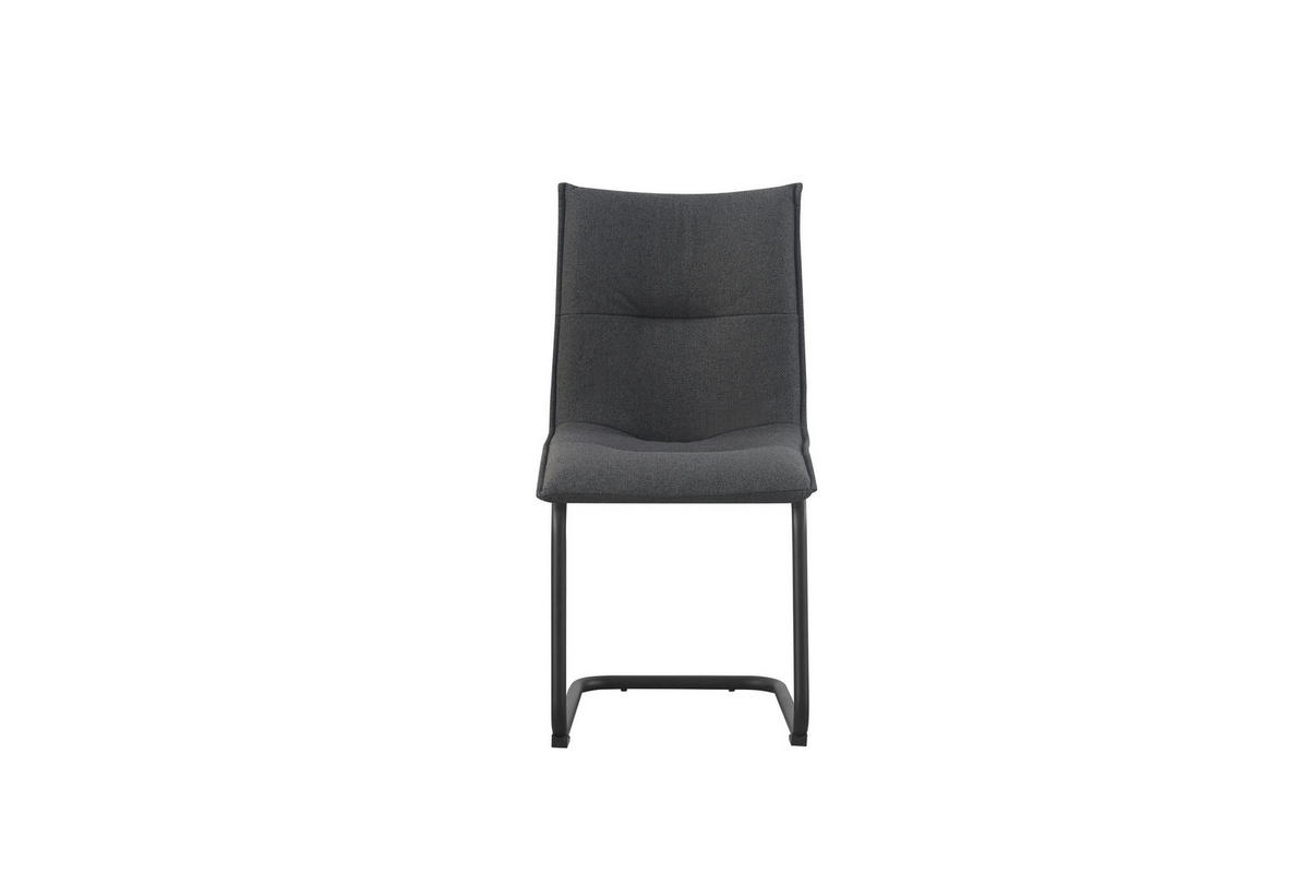 SCHWINGER-STUHL 2er Set Torino Stühle in Anthrazit - gemütliches Design - B/H/T: 46x89x57 cm - Anthrazit, Textil (57/89/46cm)