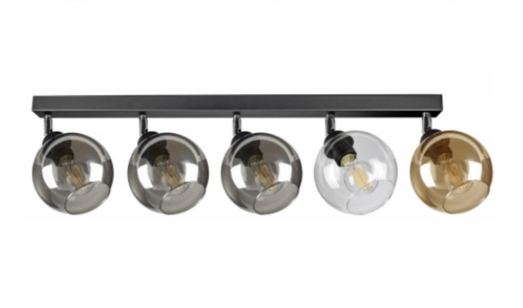 DECKENLEUCHTE HAGEN - Transparent/Schwarz, Glas/Metall (15/95/21cm) - kiki design