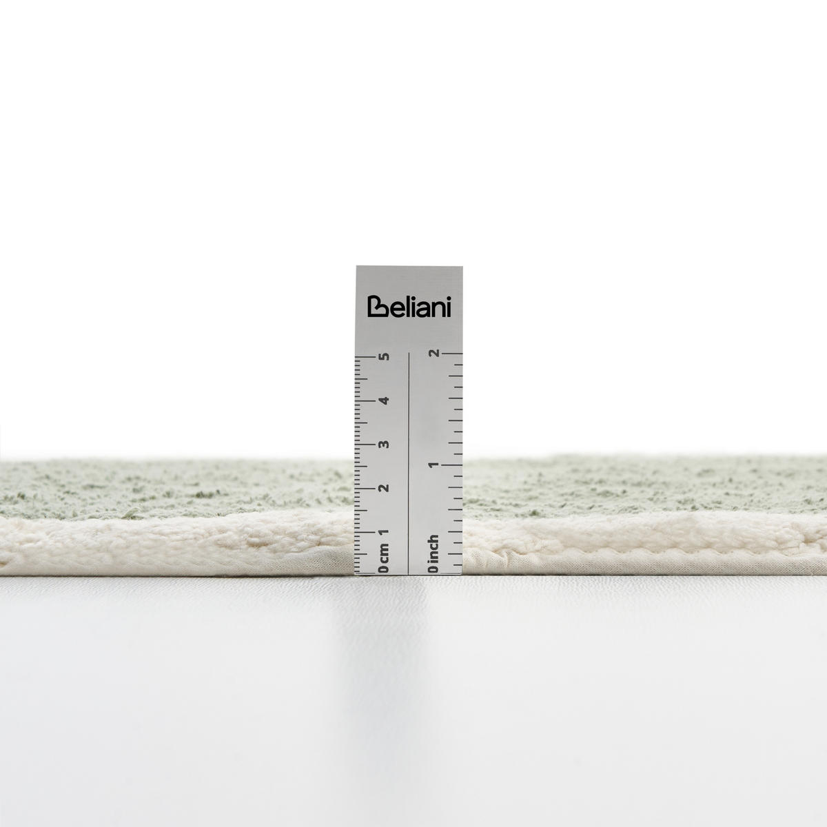 KOUPELNOVÁ PŘEDLOŽKA Zelená 60/90 cm Bavlna Nangal - zelená barva/béžová, textil (60/90cm) - Beliani