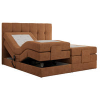 BOXBETT VITTORIA 140/200 - Orange Struktur - H4 - Orange, Holz/Textil (140/200cm) - MKS