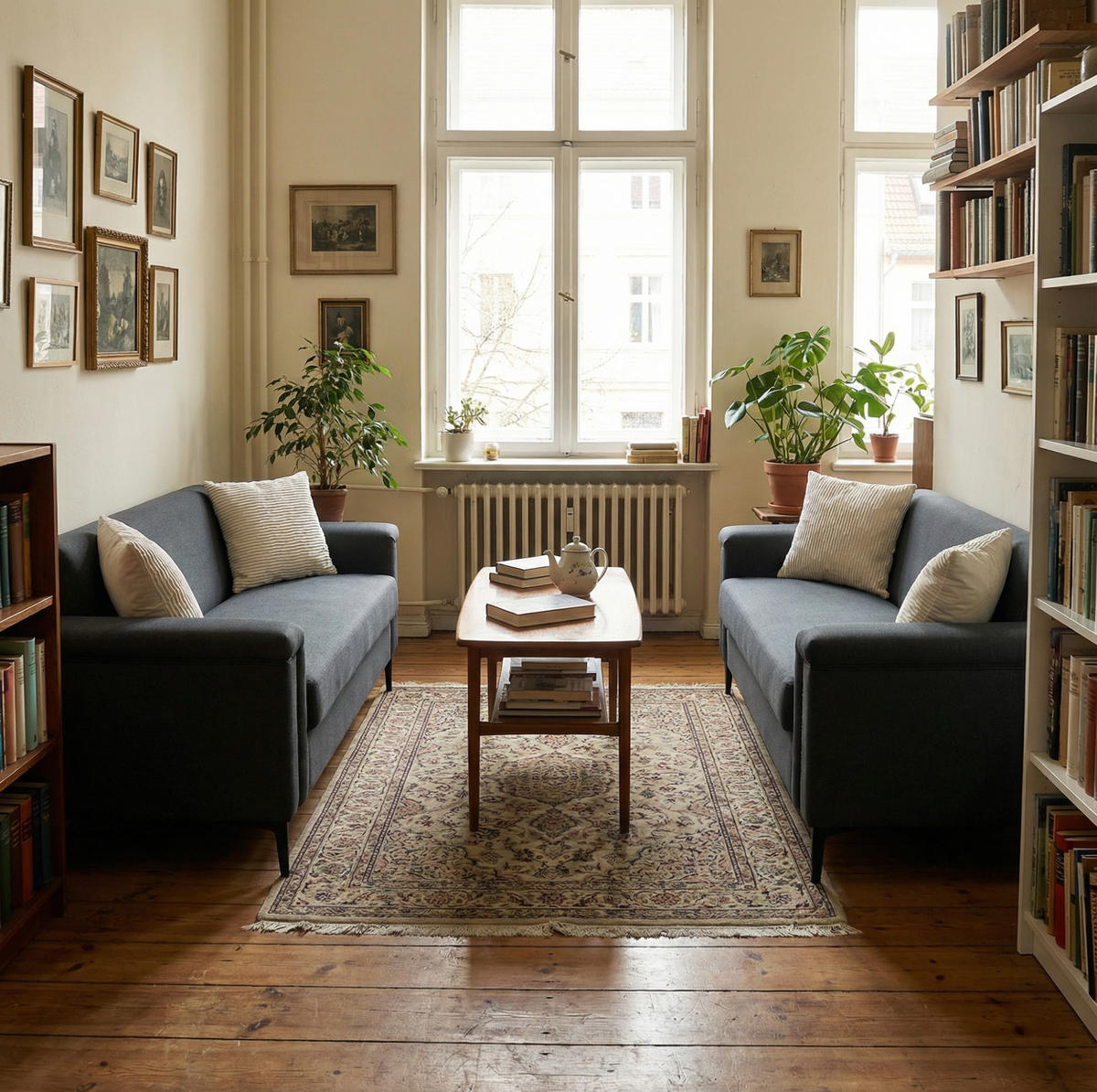 SOFA 2er-Set 172 cm Stoff Dark Gray - Dunkelgrau, Holz (73.5/81.5/172.1cm) - Meubliv