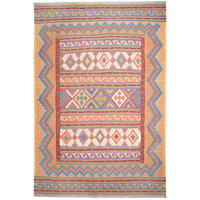 HANDWEBTEPPICH Sumak Sirdjan Kelim Bunt 234/156 cm Schurwolle - Multicolor, Textil (156/234cm) - Looma
