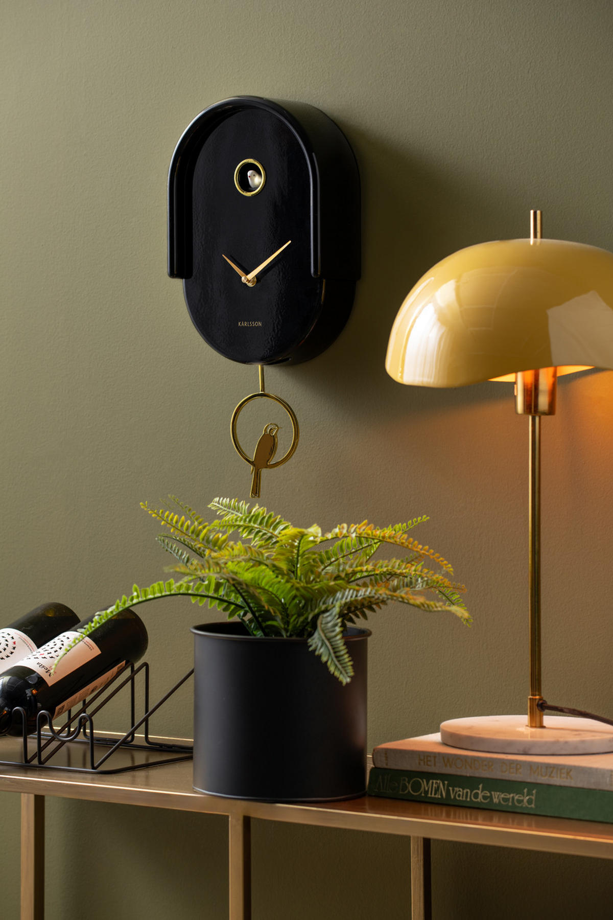 WANDUHR Tweet Schwarz 20/8.5/42 cm - Schwarz, Kunststoff (8.5/42/20cm) - Karlsson