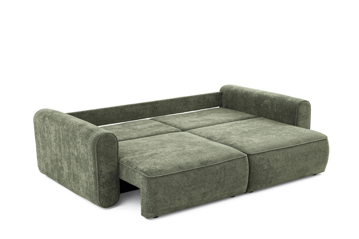 ECKSOFA Motion mit Schlaffunktion Funktional 3-sitzer Sofa - Grün, Textil (250/120cm) - Muffo
