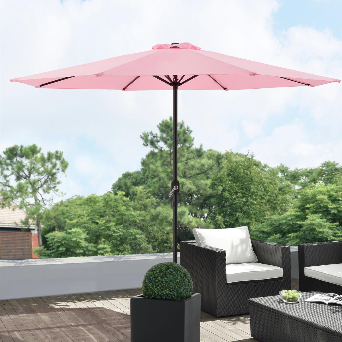 SONNENSCHIRM Budapest - Hellrosa, Textil/Metall (300/300cm) - casa.pro