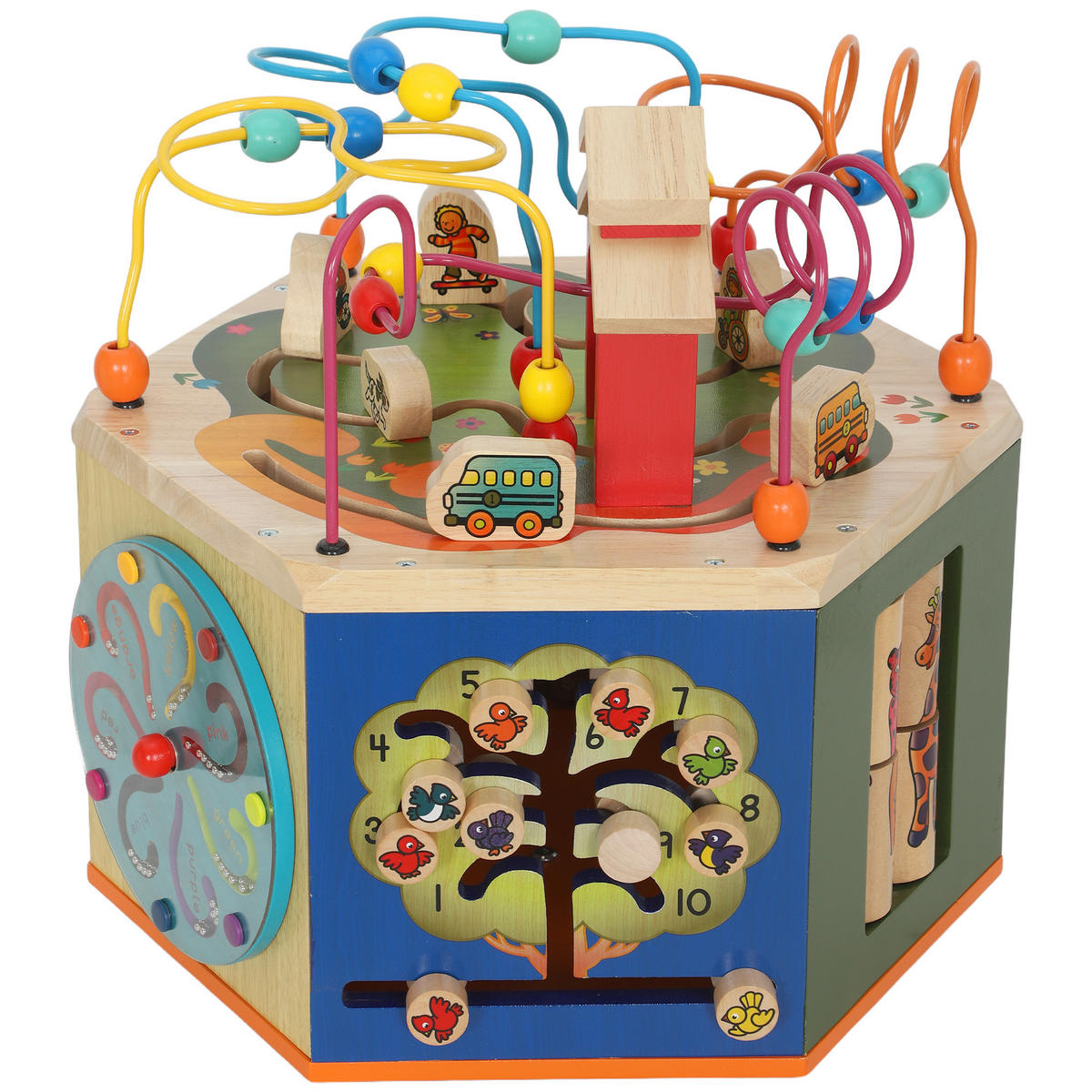MOTORIKWÜRFEL DE-10198 8-in-1 mit Motorikschleife Mehrfarbig - Multicolor, Holzwerkstoff (37.5/37.5/41.5cm) - ComfortXL