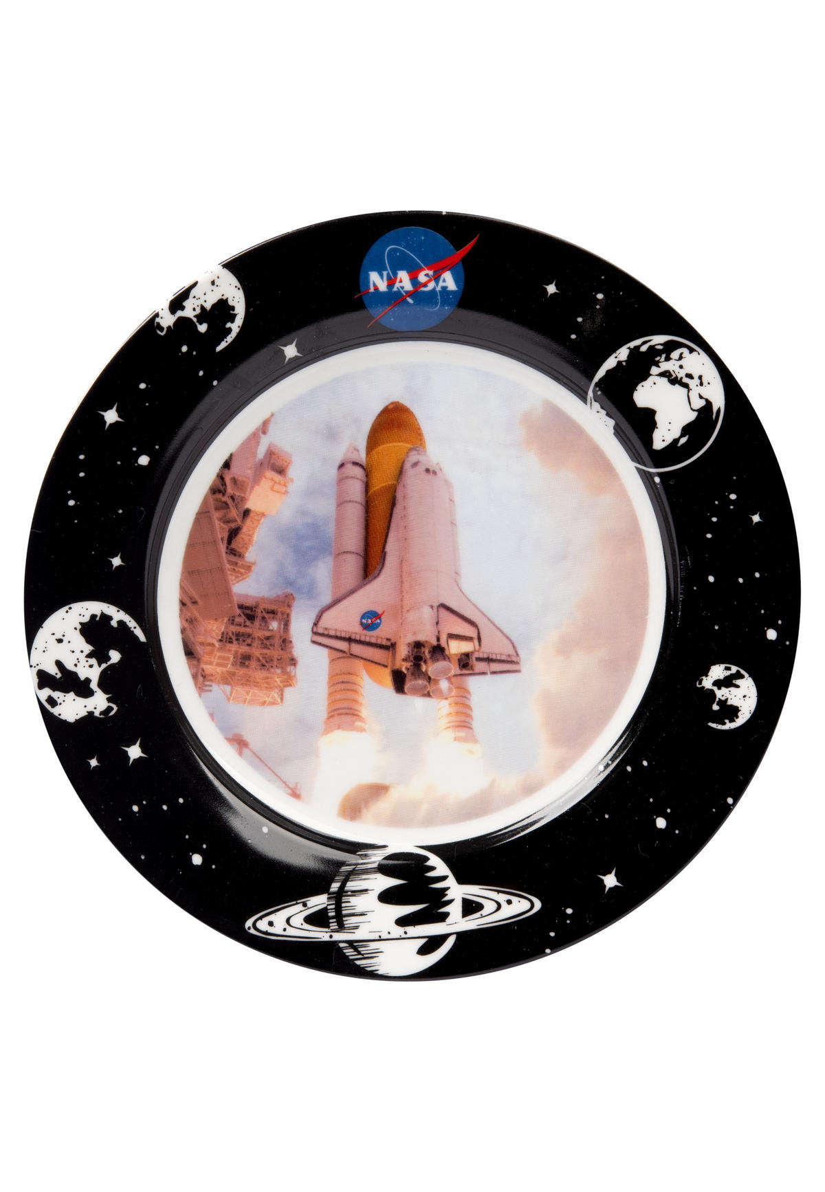 FRÜHSTÜCKSSET NASA Rocket Blau 3-teilig - Multicolor, Keramik (23.8/11.2/23.3cm) - United Labels