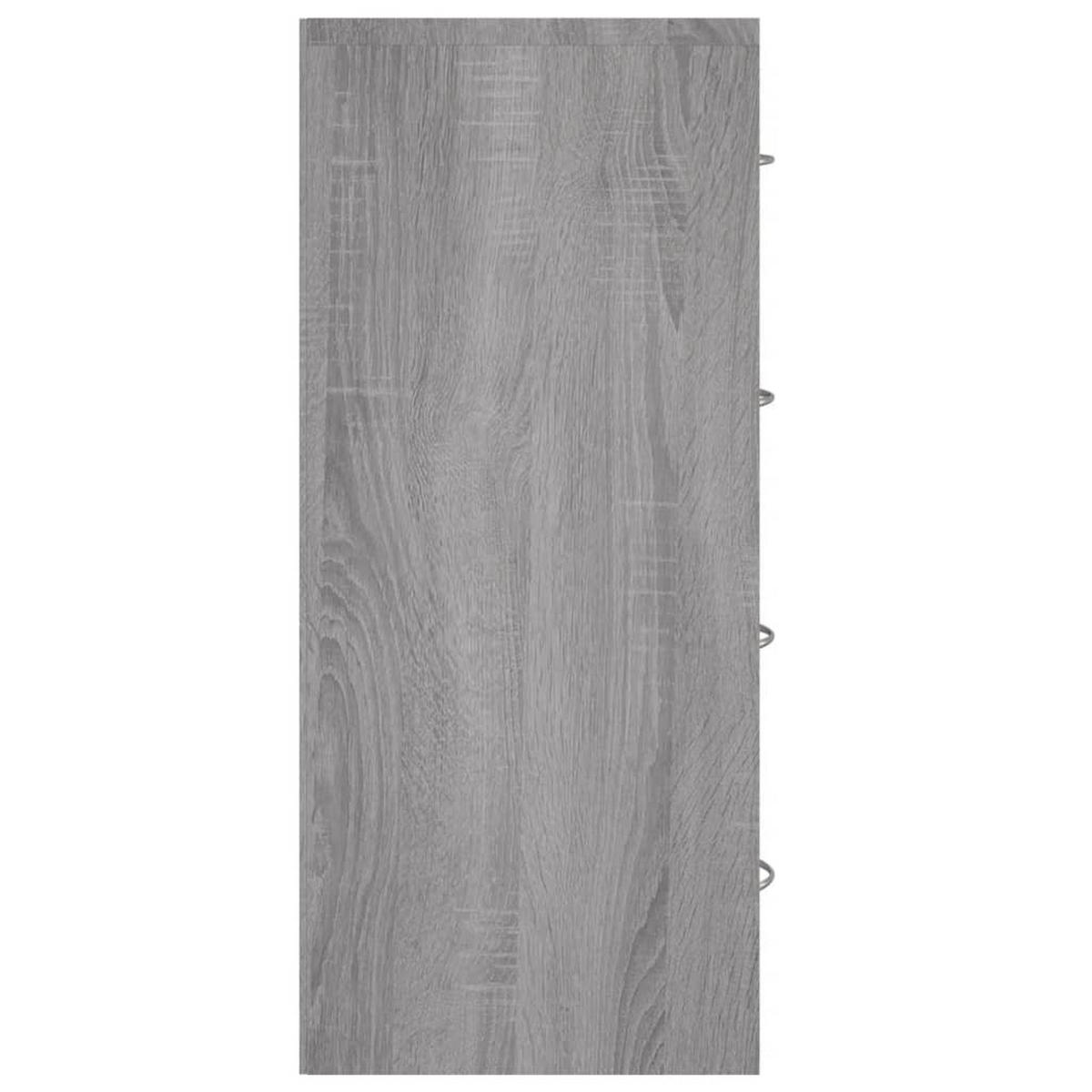 KOMMODE mit 4 Schubladen 60/30,5/71 cm aus Holzwerkstoff Grau Sonoma Dekor - Silbereichenfarben, Holz (60/71/30.5cm) - vidaXL