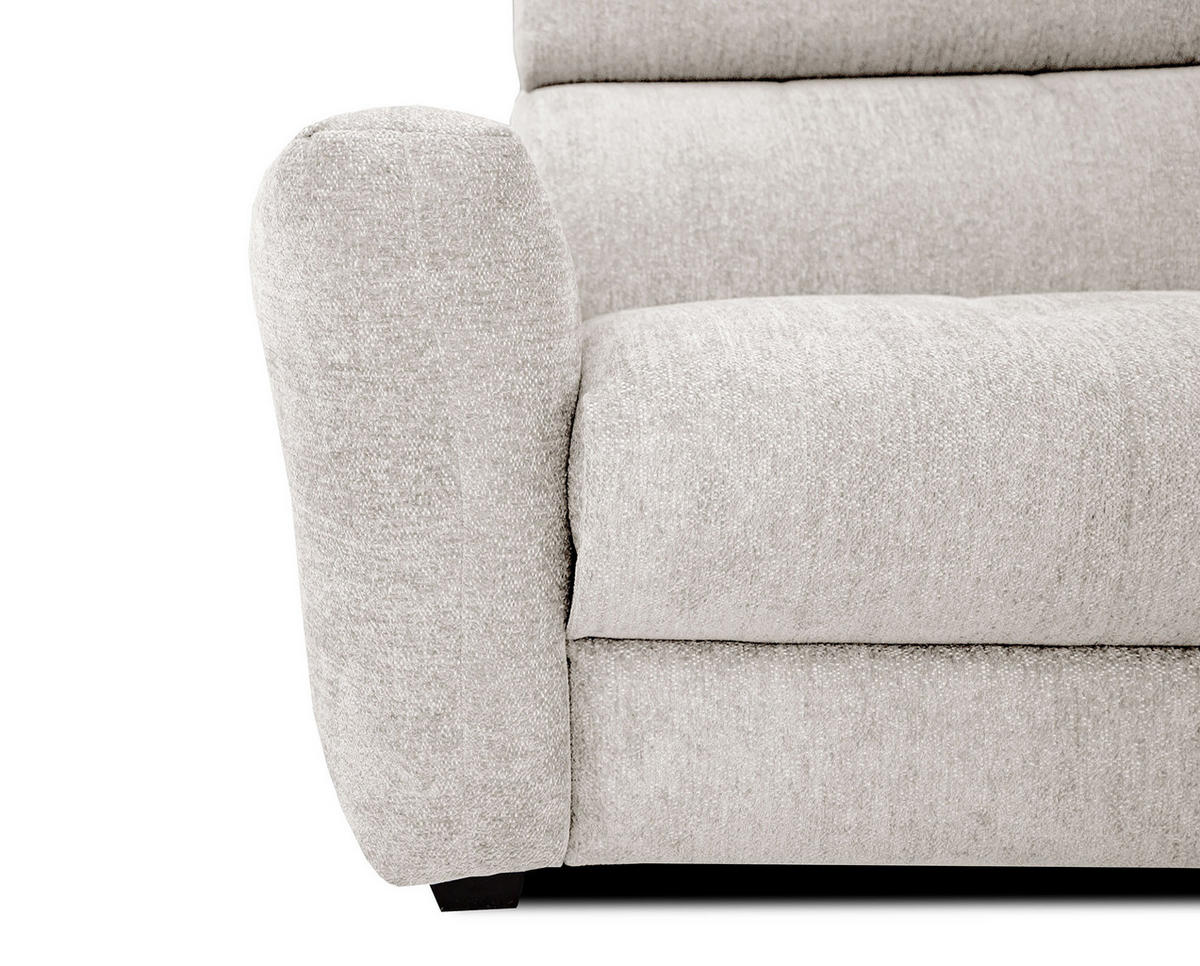 SOFA CALVERA 3-Sitzer mit 2 Relaxfunktionen, weiß - Weiß, Holzwerkstoff/Textil (204/79/106cm) - Courtois Laville