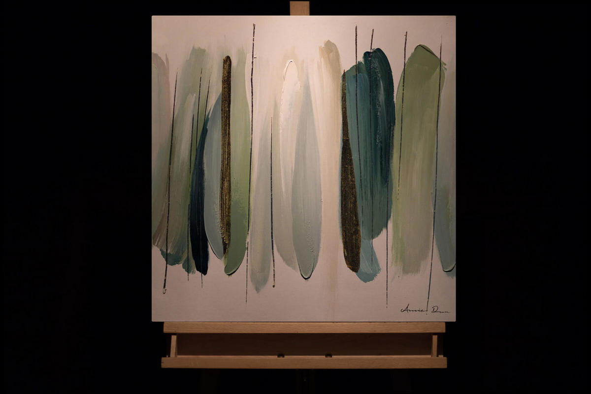 ÖLGEMÄLDE 60/60 cm - Grün, Holz/Textil (1.7/60cm) - KUNSTLOFT