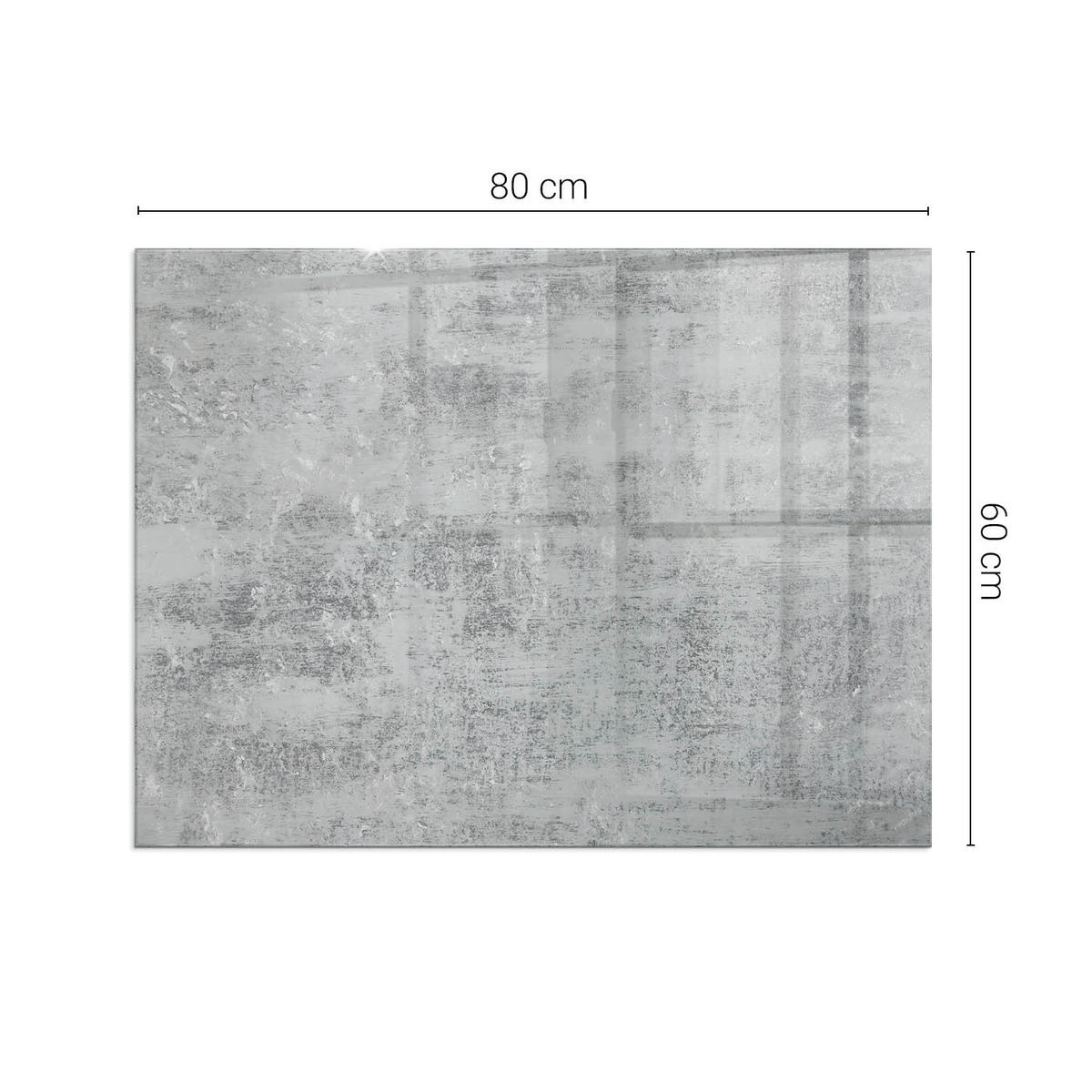 GLASPLATTE für Kamin 80x60 cm Grau - Grau, Glas (80/60/0.4cm) - ArtPrintCave