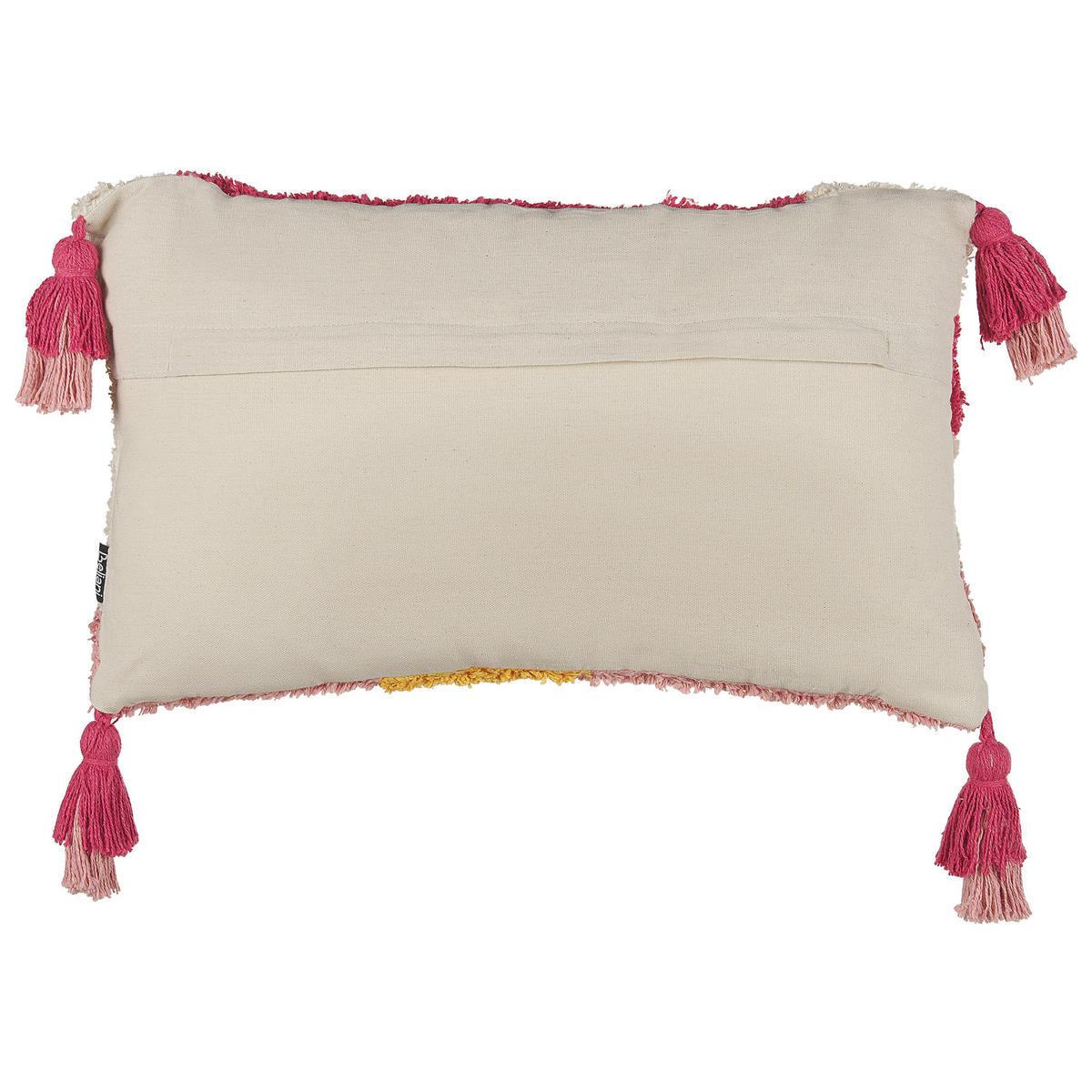 DEKOKISSEN 2er-Set Rosa 30/50 cm Actaea - Pink/Gelb, Textil (30/50cm) - Beliani