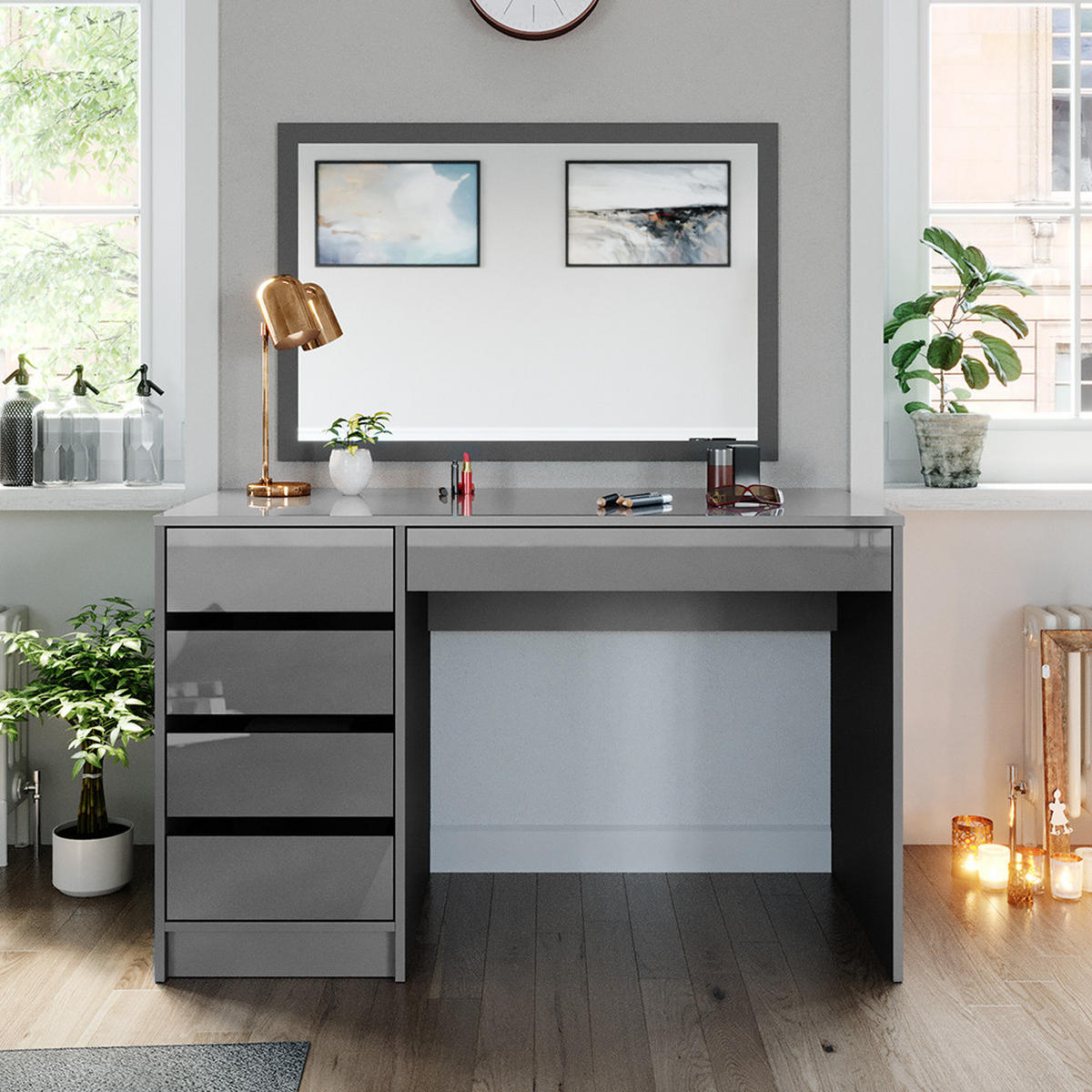 SCHREIBTISCH Sherry Grau 120 cm - Grau, Holzwerkstoff (120/55/75cm) - Vicco