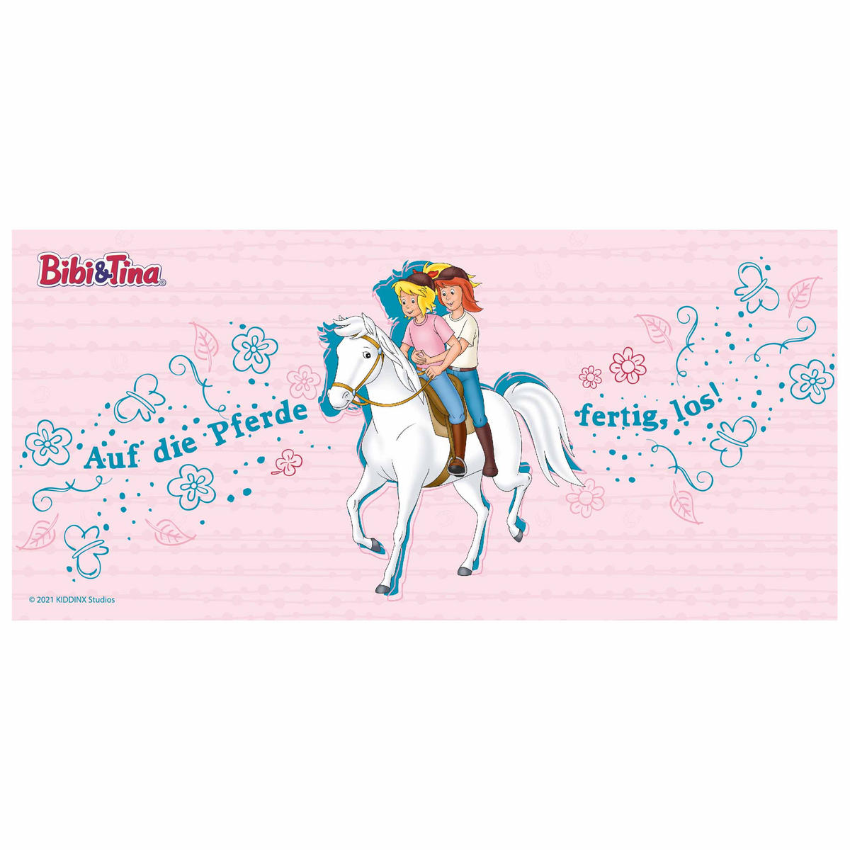 BECHER Bibi und Tina Auf die Pferde, fertig, los! Rosa 320 ml - Rosa, Keramik (0.32L) - United Labels