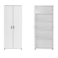 MEHRZWECKSCHRANK mit 2 Türen & 4 Einlegeböden in weiß - Weiß, Holzwerkstoff (35/184/75cm) - Home Collective