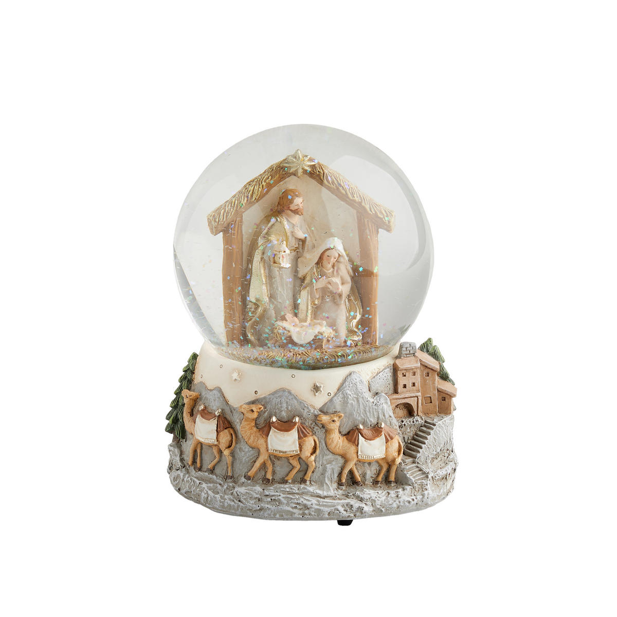 SCHNEEBALL Mit Spieluhr Weihnachten Noelio - Beige, Glas (11/15/11.5cm) - home&you